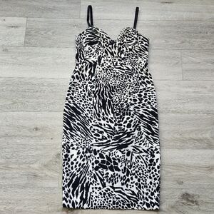 Sergio Hudson Target Animal Print Dress Womens Medium Bustier Midi Nwt